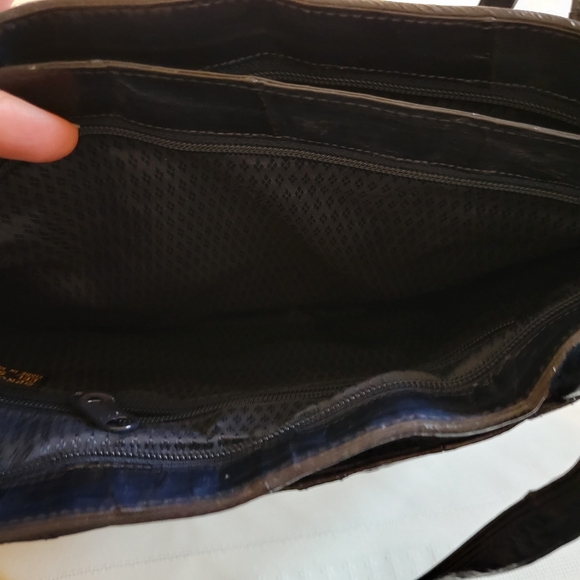 Vintage Women's Blue Genuine Eel Skin Handbag Purse - Picture 5 of 11